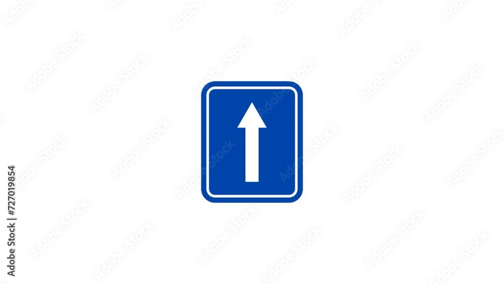 Blue Road Sign Icon Animation. Transparent background. 4K Video Blue Road Sign Icon Animation. Transparent background. 4K Video