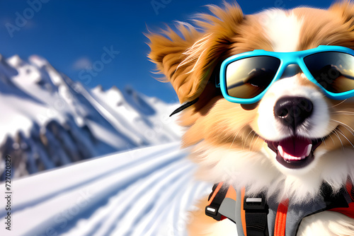 A dog who enjoys skiing. Generative AI