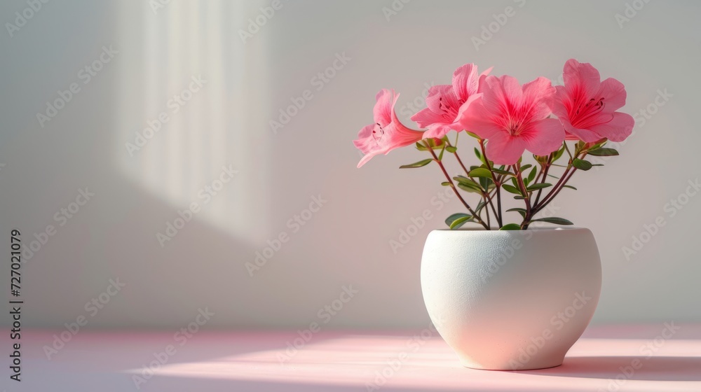 Fototapeta premium Pink flowers in a pot