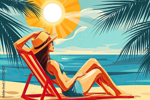woman relaxing on a beach chair