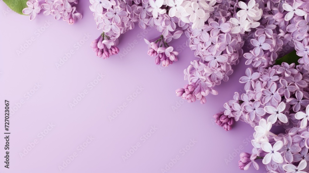 Beautiful delicate background of lilac flowers. Small lilac-colored flowers. A festive spring card. An invitation to a wedding.