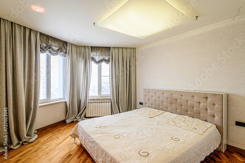 standard room interior apartment. view kind of decor home decoration in hostel house for sale  bedroom with bed  a cozy place to sleep and relax