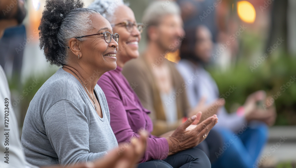 Obraz premium senior yoga class