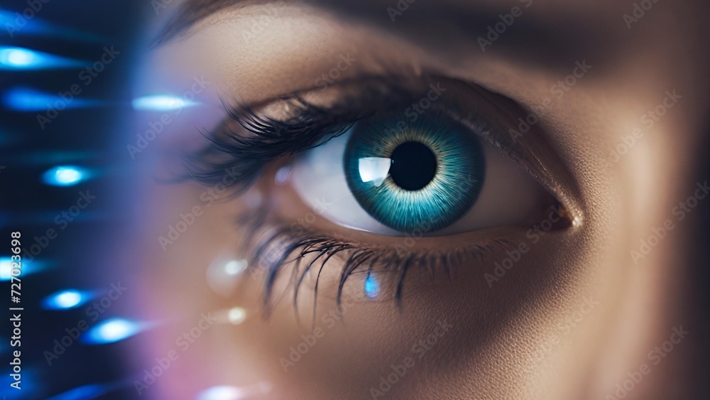 the eye of a young woman