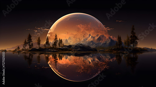 The planet of the universe,,
Adventure landscape travel background with copy space, space backdrop,Pro Photo

 photo