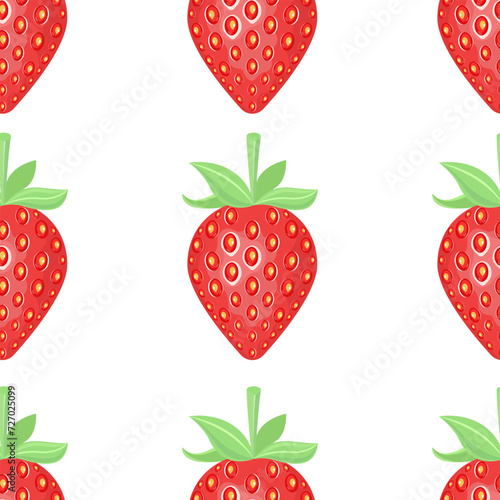 Red strawberry seamless pattern. Texture for fabric, wrapping, wallpaper. Decorative print.
