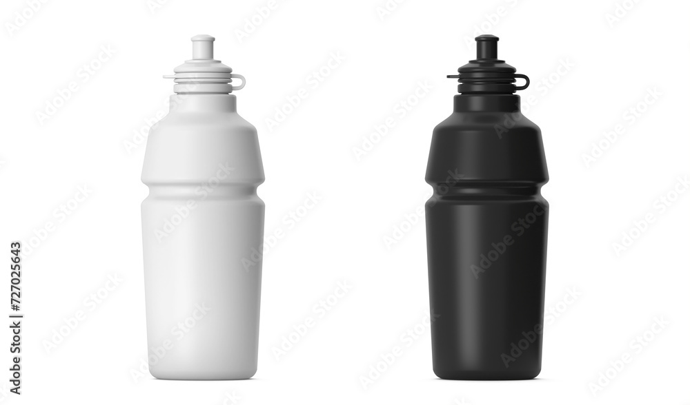 Black and white sport plastic bottle template 3D Black and white sport plastic bottle template 3D