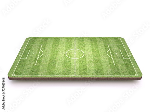 Cuadro en lienzo Football Soccer playground Side view 3D