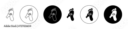 Reflexology foot massage vector illustration set. Therapeutic footprint sign in suitable for apps and websites UI design style. photo