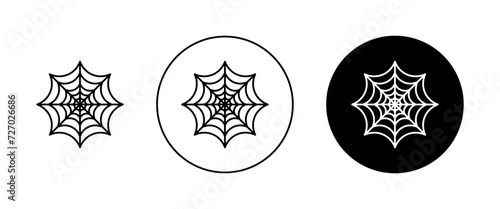 Spider web vector illustration set. Halloween cobweb pattern sign in suitable for apps and websites UI design style.