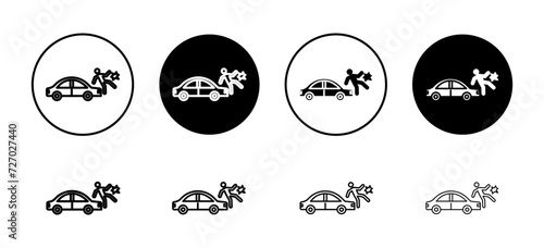Accident vector icon set collection. Accident Outline flat Icon.