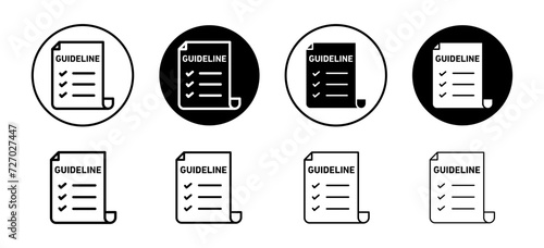 Guidelines vector icon set collection. Guidelines Outline flat Icon.