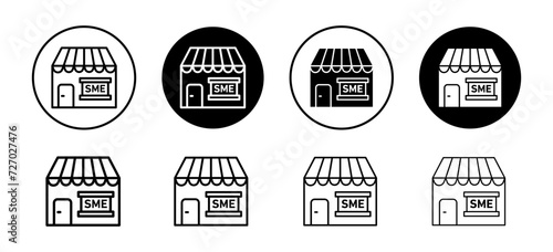 SME vector icon set collection. SME Outline flat Icon. photo