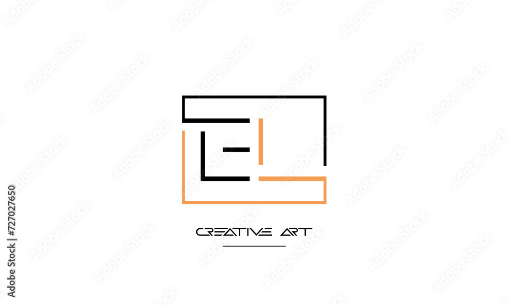 EL, LE, E, L abstract letters logo monogram EL, LE, E, L abstract letters logo monogram