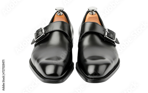 Classic double monks-black Isolated on transparent background.