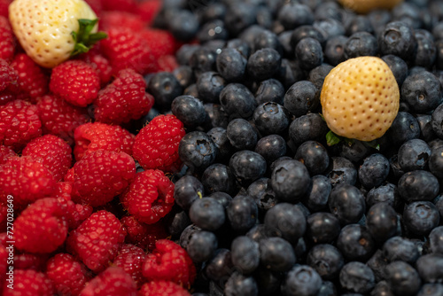 organically grown raspberries and blackberries