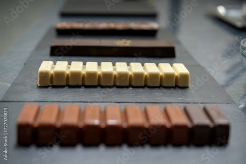 detail of white chocolate ingots