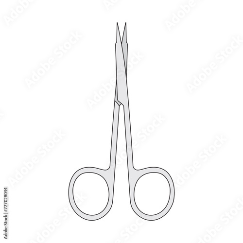 Fényképezés Kids drawing Cartoon Vector illustration dissection scissors Isolated in doodle
