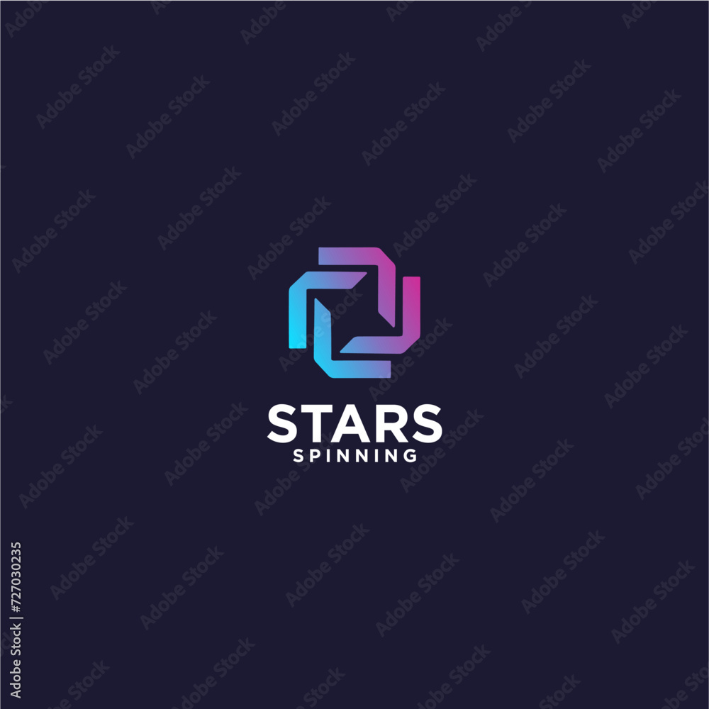 Fototapeta premium best IT logo design ideas star design abstract sign logo design technology logo design brand sign logo design
