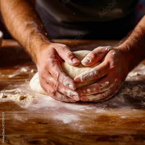 lifestyle photo closeup of hands patting dough for modeling.