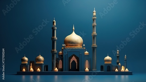 3d islamic design decoration concept  ramadan kareem background design  generative ai