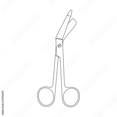 Hand drawn Kids drawing Cartoon Vector illustration bandage scissors Isolated in doodle style