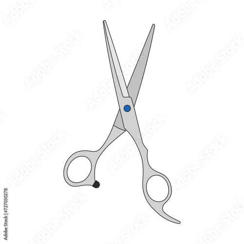 Kids drawing Cartoon Vector illustration haircutting shears Isolated in doodle style
