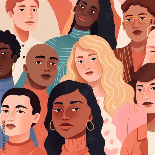 Diverse Group of Illustrated People