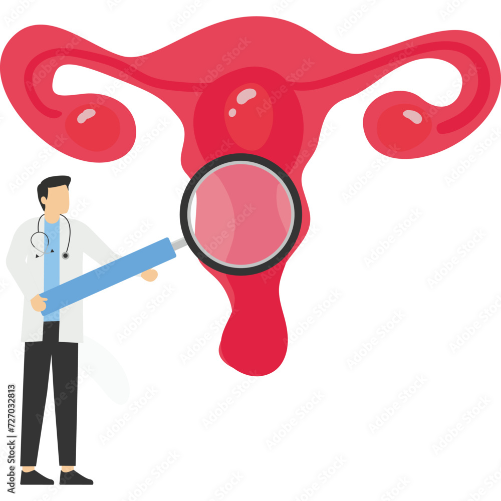 Gynecology, female health. Uterus, ovary and womb. Medical treatment. Endometriosis, endometrium dysfunctionality, endometriosis treatment concept. Doctor make uterus examination. For banner, web page Gynecology, female health. Uterus, ovary and womb. Medical treatment. Endometriosis, endometrium dysfunctionality, endometriosis treatment concept. Doctor make uterus examination. For banner, web page