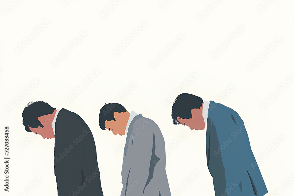 謝罪会見で頭を深々と下げている人 謝罪会見で頭を深々と下げている人