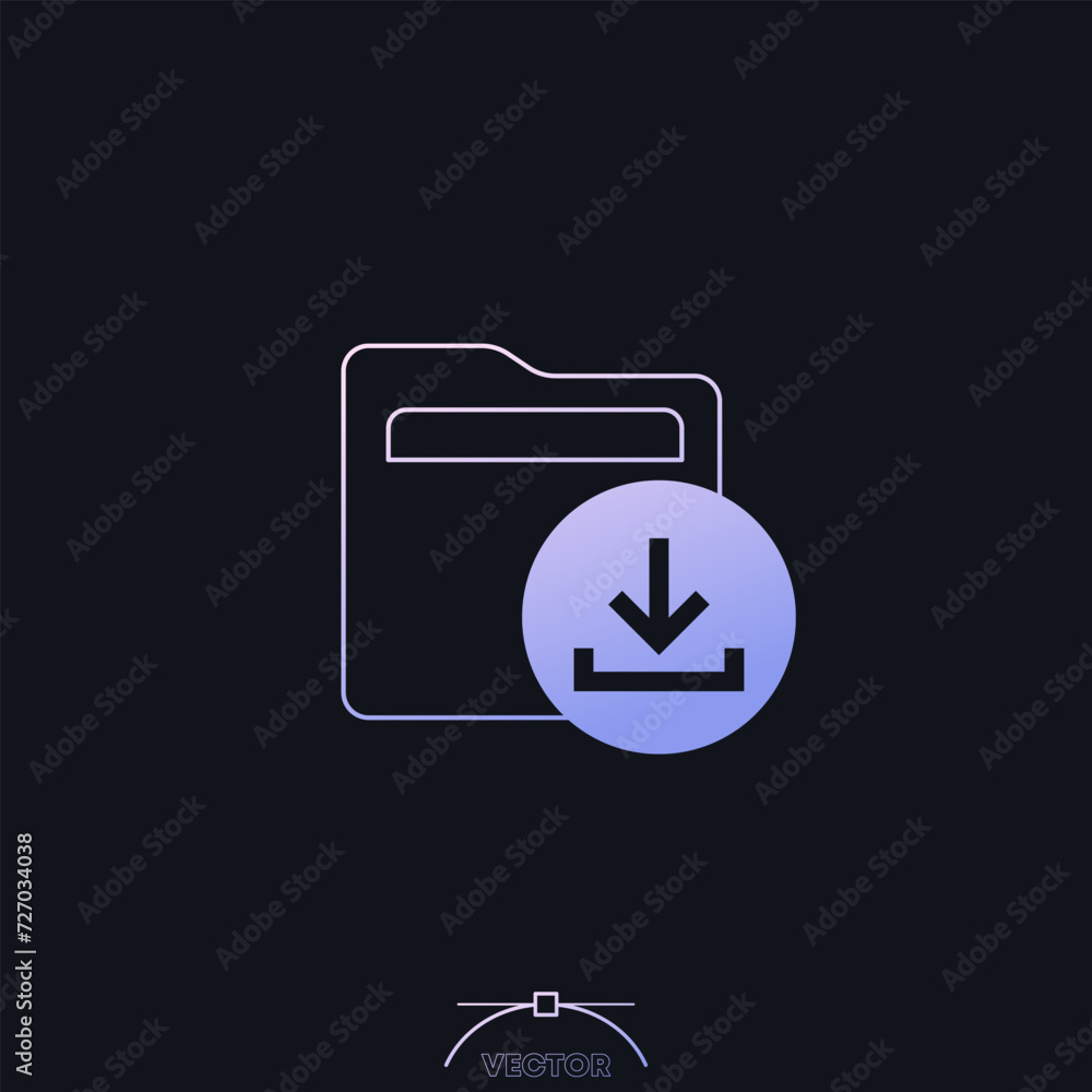 Download folder icon with gradient Download folder icon with gradient