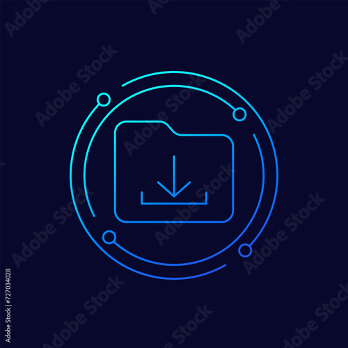 Download folder icon, linear design