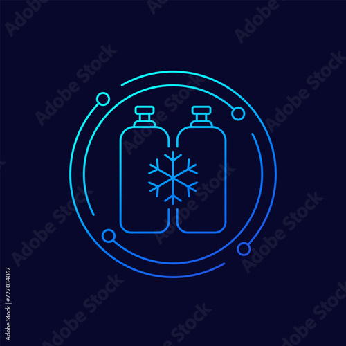 freon gas tanks icon, linear design photo