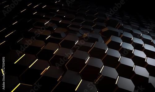 Abstract background with combination of hexagons and cubes © Vadim