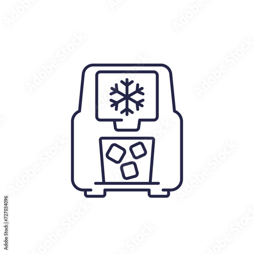 ice maker line icon, ice machine vector