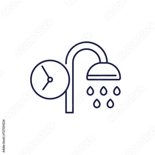 shower time line icon on white
