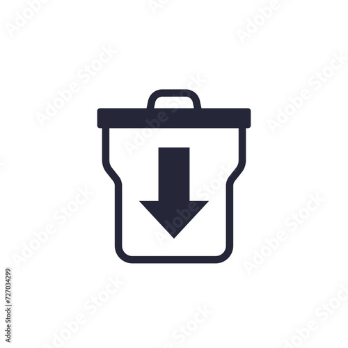waste reduction icon with a trash bin