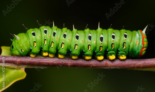 Colorful caterpillar is crawling on branch © Vadim