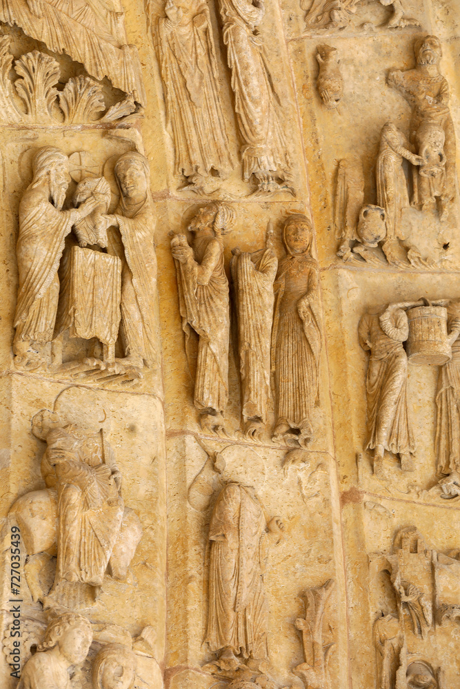 Saint Julien cathedral, Le Mans, France. Vault reliefs
