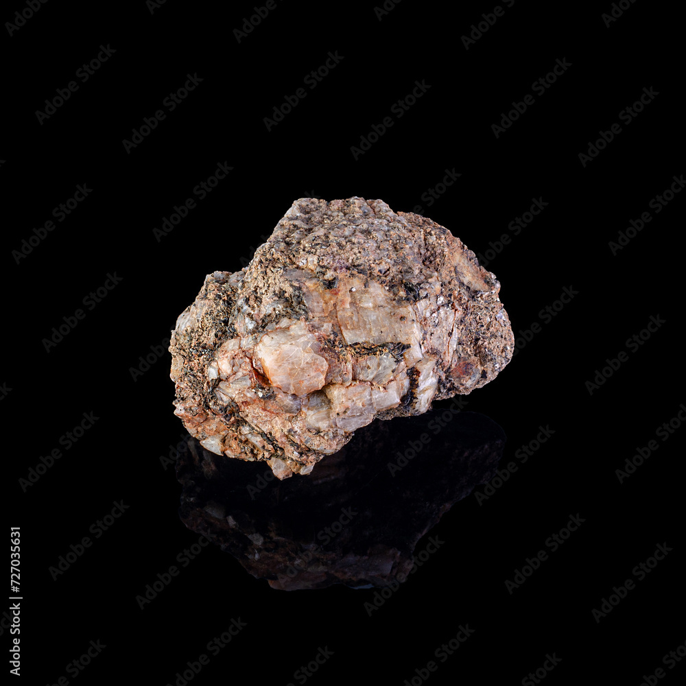 Mineral stone on a black background close-up Mineral stone on a black background close-up