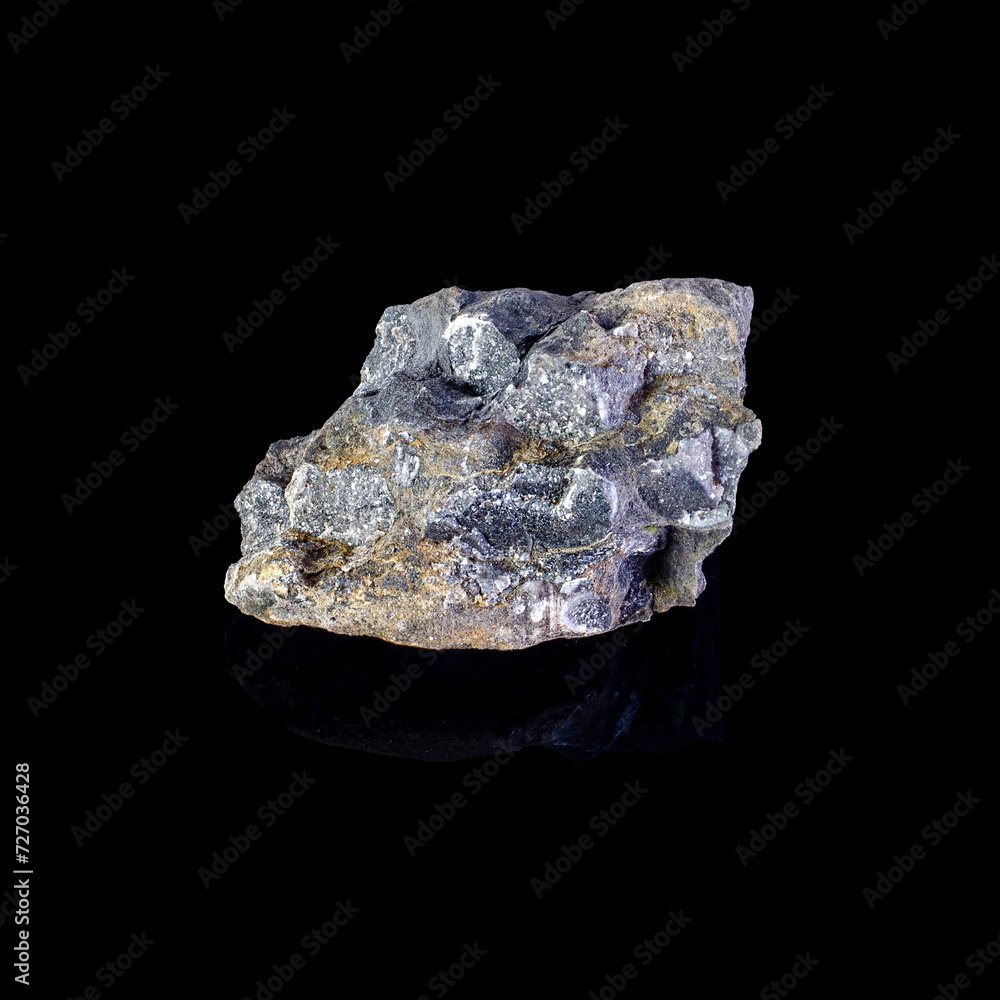 Mineral stone on a black background close-up Mineral stone on a black background close-up