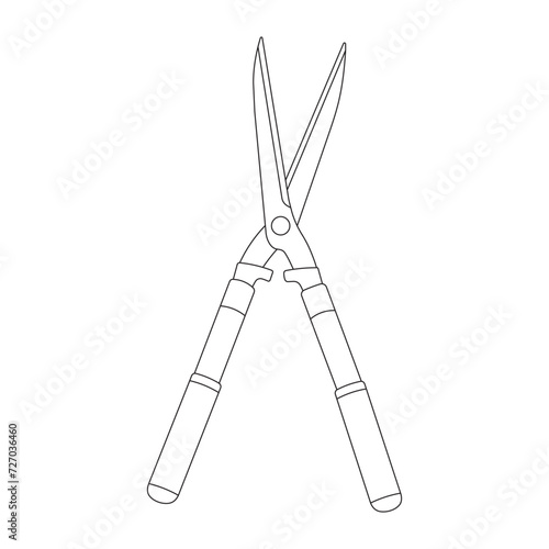 Hand drawn Kids drawing Cartoon Vector illustration grass shears Isolated in doodle style