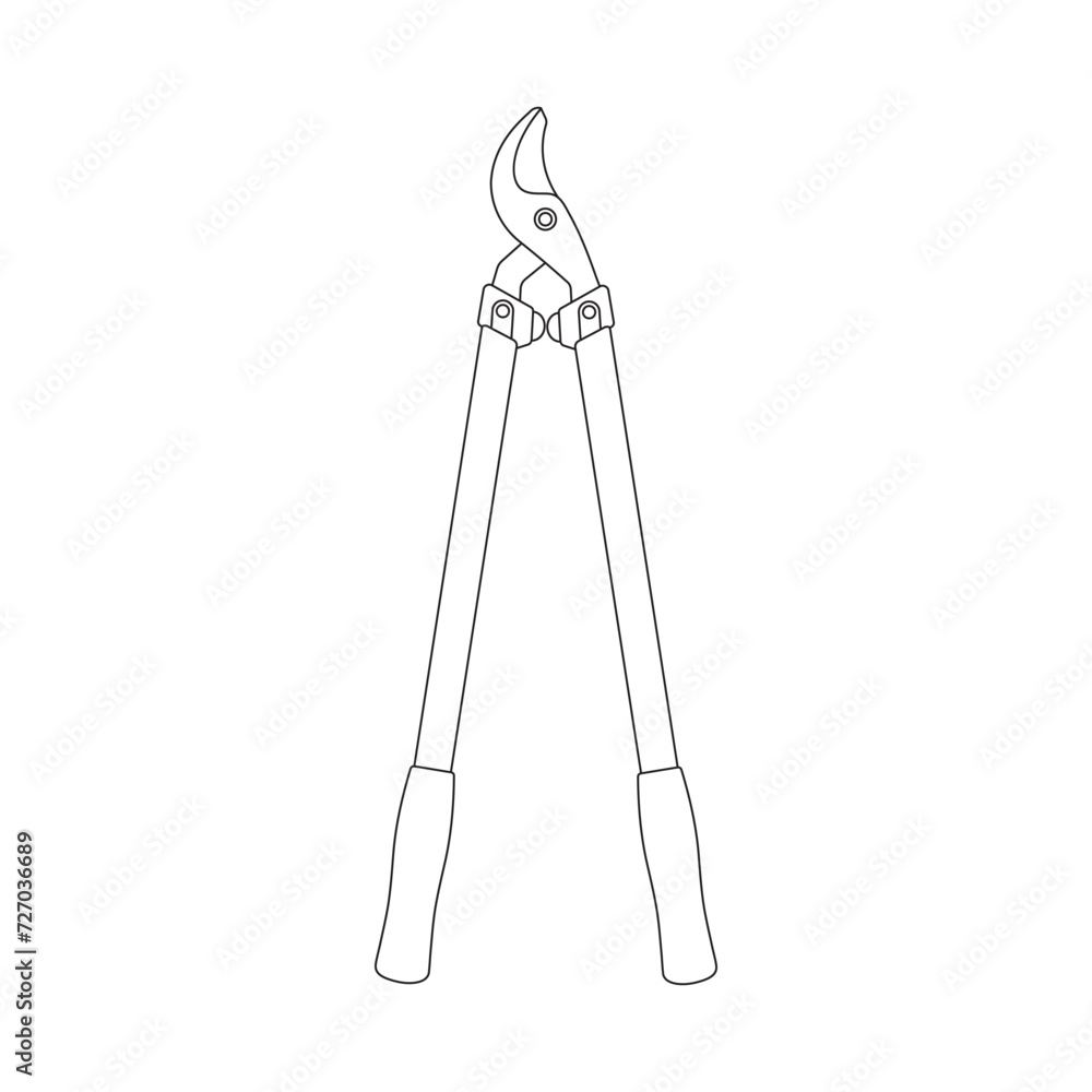 Hand drawn Kids drawing Cartoon Vector illustration loopers scissors Isolated in doodle style Hand drawn Kids drawing Cartoon Vector illustration loopers scissors Isolated in doodle style