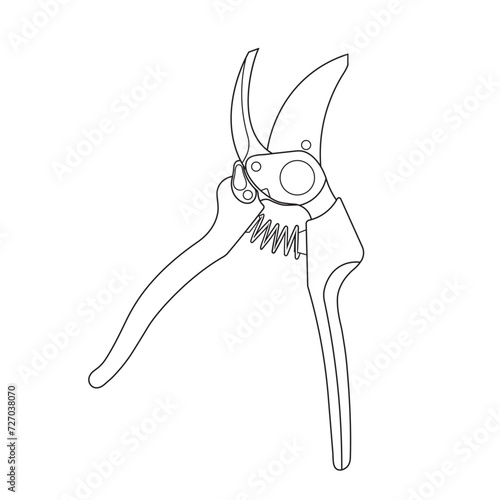 Hand drawn Kids drawing Cartoon Vector illustration pruning shears Isolated in doodle style