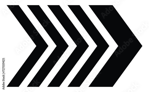 Arrow icons group. Set of black arrows symbols with blend effect. Chevron symbols. Vector isolated on white background.