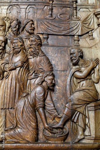 Saint Julien cathedral, Le Mans, France. 16th century relief in the sacristy