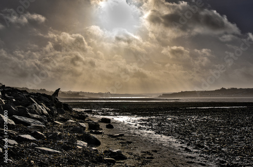 an Hdr image of instow beach looking up to bideford