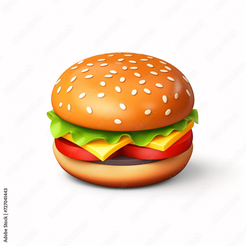 Hamburger gourmet 3D icon, healthy food concept illustration Hamburger gourmet 3D icon, healthy food concept illustration