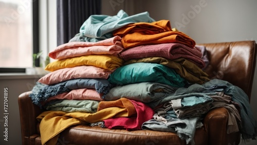 stack of colored clothes