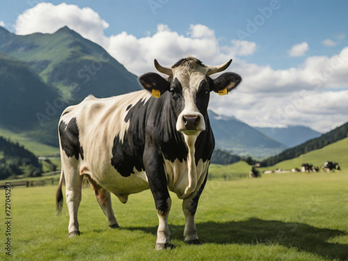 cow on the mountain molecule of chemistry HD 8K wallpaper Stock Photographic Image